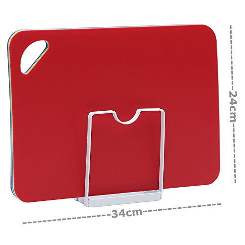 MAOYUAN Antibakteriell Schneidebrett Kunststoff Rutschfest Flexible Kunststoff Matten Schneidebretter Set mit 4 38*29 CM - 3