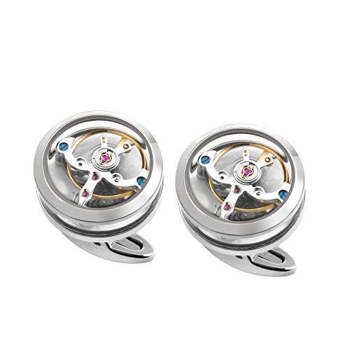 Thomas Earnshaw Gift Set with Men's Longcase Automatic Swiss-Made Silver Dial Watch, Tourbillon Cufflinks and Luxury Gift Box