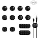 Produktbild gotyou 12 Stück Kabelhalter Selbstklebend Schwarz,Porös Silikon Kabelclips,Netzkabel und Kordel Management für TV Laptop ZuhauseBüro USB Ladekabel Kopfhörer Kabel