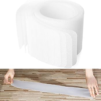 Clear Stair Treads Carpet Protectors – Set Of 2, 24x8 Inches, Slip Resistant Vinyl (Rectangular, Model K7651-2)