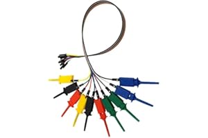 Switian 10 Pcs 30cm Dupont Fil USB Analyseur logique Test Hook Clip Grabber Jumper Fils et Interface Pins Idéal Pour Test de Circuit de Précision/test d'alimentation électrique