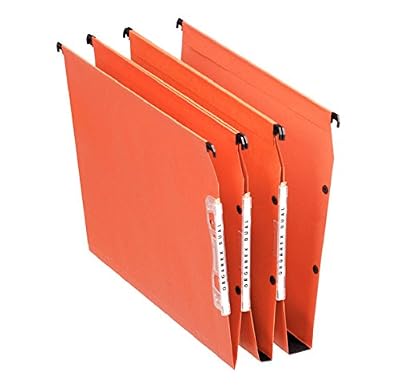 Esselte Lot de 25 Dossiers Suspendus Armoires Dual Fond 50 mm - Kraft Orange