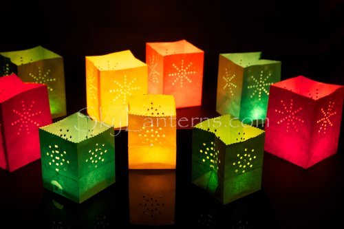 24 x Lichttüten, Candle Bags, Lanterns, Luminaria Party & Feier Geburtstag, farbig