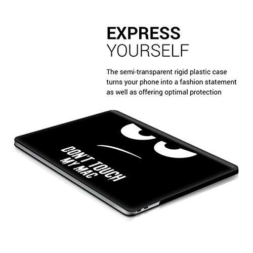 kwmobile Hardcase Laptop Hülle für Apple MacBook Pro 13″ (ab 2016) Touchbar – Don’t touch my Mac Design Weiß Schwarz dünne gummierte Schutzhülle Cover Case Tasche - 4