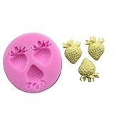 Tamaño: 5.5 * 5.5 * 1.2 cm. Ruikey 3 fresa Molde de silicona Pastel Fimo molde de arcilla para hornear Magdalena Chocolate Gumpaste molde