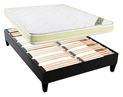 Neorev Sélène Ensemble de Matelas et Sommier Vert/Blanc 200 x 160 x 46 cm