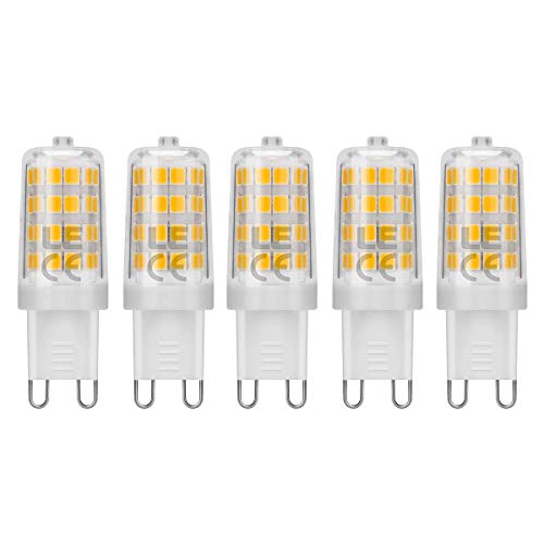 LE Bombillas LED, G9 5W Equivale 50W Halógena, Blanco Cálido 340lm, Pack de 5