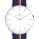 Master Uhr Silber Weiß von Smart Turnout London – Mineral Glas, weißes Zifferblatt, mit der Royal Navy NATO Gurt.