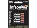Price comparison product image INFAPOWER AAA 1000MAH NI-MH Rechargeable Batteries (4-Pack) B002