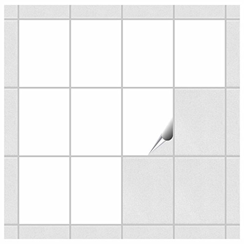FoLIESEN PVC-freie Fliesenaufkleber für Bad und Küche - 15x20 cm - weiss glänzend - 35 Fliesensticker für Wandfliesen