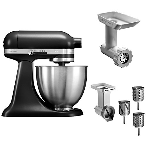 Preisvergleich Produktbild KitchenAid 5KSM3311XEBM ***SET***, Küchenmaschine MATTE BLACK inkl. Gemüseschneider und Fleischwolf sowie Standardzubehör