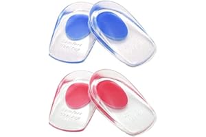 Vidoelettronica® 2 paia Cuscinetti in Gel per Tallone in Silicone per Plantar Fasciite, Tallone e Dolori di Achille, Tallone in Gel e Cuscino Assorbente
