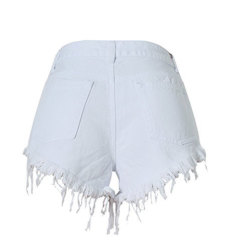 iRachel Damen Short Hotpants Demin Short kurze Hose Ripped Destroyed Loch Hose - 3