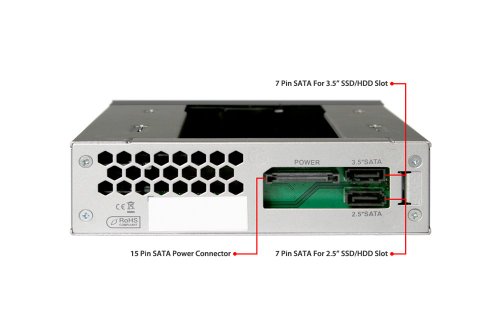 Icy Dock DuoSwap MB971SP-B – SATA Hot Swap Wechselrahmen für 2,5 Zoll (6,4cm) und 3,5 Zoll (8,9cm) SSD/HDD in 1x 5,25 Zoll (13,3cm) – Trägerlos - 2