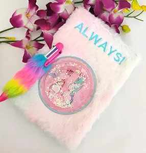 Tera13 unicorn feather diary with feather pen diary for girls diary with pen stylish girls kids