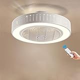 Ventilateur de plafond à LED avec ventilateur d'éclairage Ventilateur rond Plafonniers créatifs Dimmable Ventilateur de plafond Télécommande Intérieur Salle d'enfants Chambre Éclairage Plafonnier