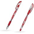 WIN X-Ten Ball Pens | 20 Red Ink Pens | Elasto Grip for Comfortable Writing | 0.6mm Tip for Smooth Flow of Ink | Long Lasting Pens Ideal for Students | Perfect Pens for Exams