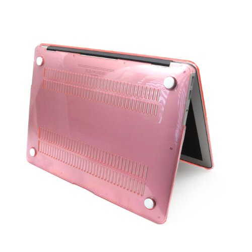 Incutex Protector Schutzhülle Cover Case Notebookhülle Hartschale Hartschalenkoffer Crystal Case Etui Tasche MacBook Air 13″ / 13,3 Zoll Notebook Hardcase Schutz Hülle Unibody Transparent Pink - 5