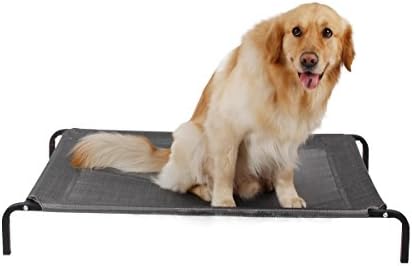 Dog Bed Steel Framed Cot Elevated Cooling Pet Bed With Oxford Fabric Portable Home Yard ( Size : S )