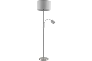 Lindby lampa podłogowa 'Colima', styl nowoczesny, m. in. do salonu, jadalni, kolor aluminiowy, szary, cynkowy, metal, żarówka E27