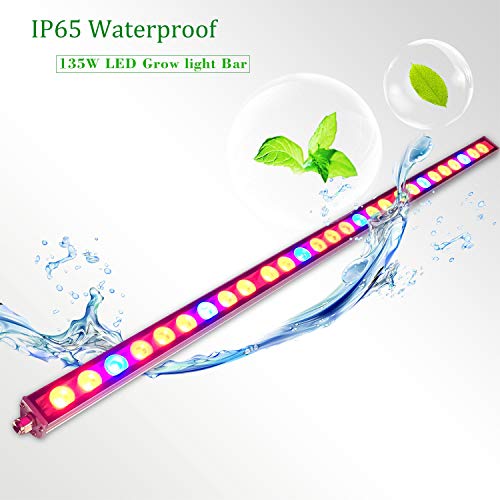 TOPLANET 135w Led para Plantas Lampara de Cultivo Grow Lights Led Strip Rojo Azul Ligero Interior Invernadero Impermeable 85cm
