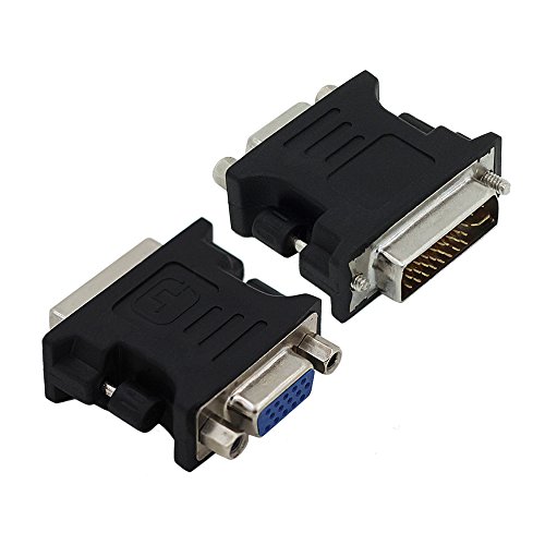 Camac DVI-I 24 + 5 Pins (männlich) Dual-Link-Quelle der PC / Laptop zu VGA 15-pins (weiblich) VGA Monitor Anzeige Gold überzogen Adapter - Schwarz