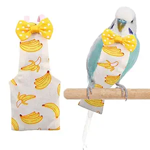 QBLEEV Cockatiel Bird Diaper Flight Suite Liners Yellow Pink Blue (Yellow Chicken)