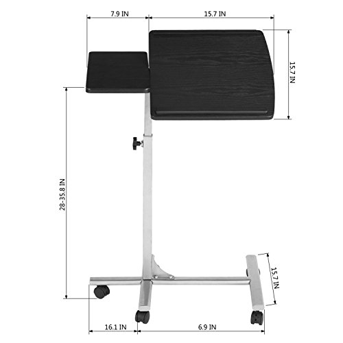 Einstellbare Laptop Schreibtisch Sofa Nachttisch Coavas 5 Verstellbare Höhe Starke Laptop Schreibtischständer Notebook Computer Tisch mit Rädern (schwarz) - 7