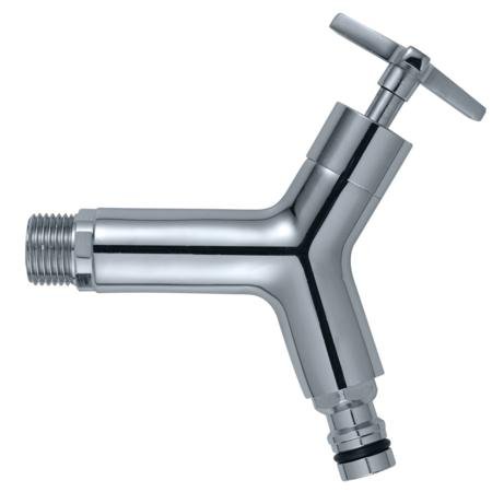 Design-Auslaufhahn aus Chrom für Regenspeicher von Garantia inkl. Teflonband, 3/4 Zoll