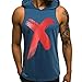 Produktbild KUDICO Tank Top Herren Mode Druckstil Design Sport Freizeithemden Ärmellose Oberteile Bluse Fitness Achselshirt Gym Hoodies Weste(Marine 2, L)