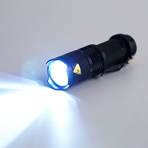 Pocketman 7W 300LM SK68 3 Modi Mini Cree Q5 LED Taschenlampen-Fackel-taktische Lampe justierbarer Fokus Zoomable Licht (Schwarzes) - 4
