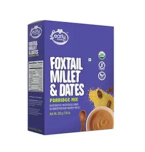 Early Foods Organic Foxtail Millet & Dates Porridge Mix, 200g (Without Nuts)|Vegan|Organic Millet Porridge