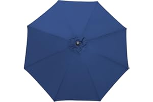 Green Bay Replacement Fabric Garden Parasol Canopy Cover for 3m 8 Arm Parasol - Blue