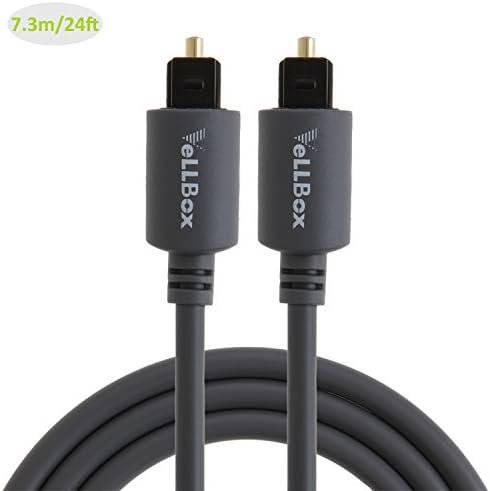 VeLLBox (24Feet) Slim Toslink Optical Digital Audio Cable OD:4.0mm Molded, Grey