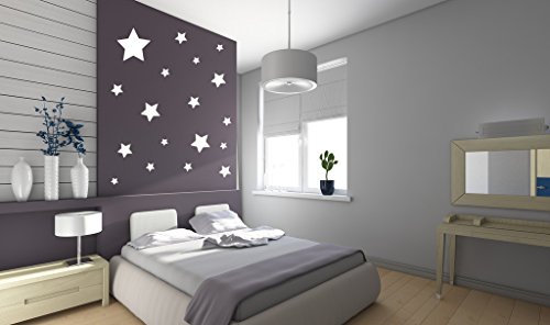 48pcs Stars wall sticker/Car Bike Star Nursery Children Wall Sticker /Decal (WHITE) by Colourful sticker