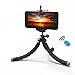 Produktbild [PfX] 2-in-1 Biegsames Smartphone und Kamera Mini Dreibein Stativ Tripod - für iPhone Samsung GoPro - inkl. Bluetooth Fernbedienung I Oktopus Dreibein Stativ mit Handyhalterung (Schwarz)