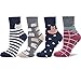 Produktbild Swallowuk Damen Winter Warme Socken Baumwolle Stricksocke Baumwollsocken Einheitsgröße Atmungsaktiv Warm Weich Socks,4 Pack (B)
