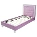 Produktbild Bett HWC-E15, Prinzessin Mädchen Kinderbett Jugendbett, Lattenrost Kunstleder Holz 190x100cm pink rosa