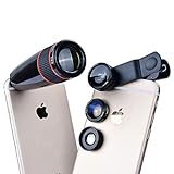 MCJL 5-in-1 Handy-Teleobjektiv, universelles Makro-Fisheye-Superweitwinkel-Teleskop, kompatibel mit iPhone Samsung Huawei und den meisten Android-Smartphones