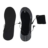 Batterie beheizte Einlegesohlen, Einlegesohlen, die mit dem Batteriepack verbunden sind, sind in einem Netzstoffbeutel enthalten, der sicher um das Bein mit dem Riemen befestigt ist