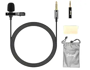 JUAREZ JRM50 Lavalier Microphone Lav Mic Omnidirectional Condenser Clip Mic, 2M/6.5 Feet TPE Cable with Metal Connector, YouTube Interview Recording (Suitable for iPhone/Android/Windows/Cameras)