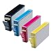 Produktbild 4x mit CHIP - Ti-Sa Refill Tintenpatronen für HP 920 XL ( XXL - Füllung ) für HP Officejet 6000 u.v.m. / siehe Produktbeschreibung. BK, CY, MA, YE.