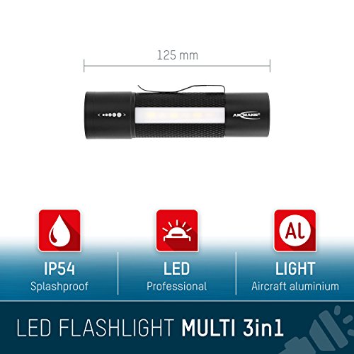 ANSMANN Future Multi-Funktions LED-Taschenlampe fokussierbar + Arbeitslicht + Signal-Blinklicht + Haltemagnet inkl. Gürtelclip & 3x AAA Alkaline Batterie - 2
