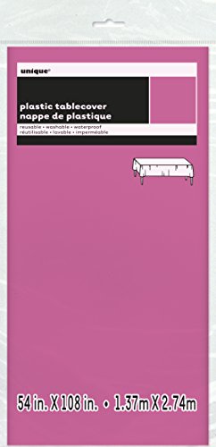 Pink Plastik Tischdecke / Tischtuch Größe {137cm x 274cm} - 5