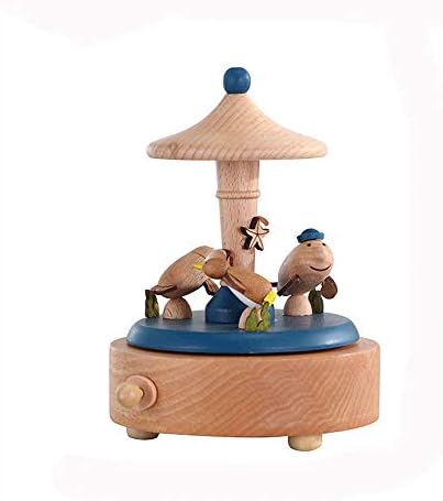 AUMING Hand Crank Musical Box Creative Music Box Wood Carved Mechanism Wind Up Musical Box for Home Decoration,Crafts,Gift