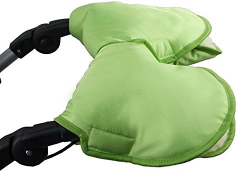 Bambini World Universal Muff/Hand Warmer for Pushchairs, Buggies Jogging Jogger with Wool Green Set of 2