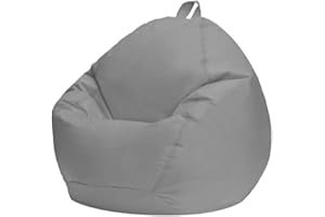 UGEFKMQ Fauteuil Pouf Salon Pouf Pouf Géant pour Chaise, Fauteuil D'Intérieur Et D'Extérieur, Housse Amovible, Tissu Oxford, Lavable en Machine, Imperméable,Gris Clair,80 Cm * 90 Cm