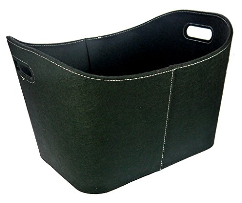 EIFI Benta Holzkorb mit Filzbezug schwarz 54 x 43 x 34 cm