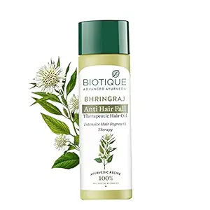 Biotique Bio Bhringraj Therapeutic Hair Oil for Falling Hair Intensive Hair Regrowth Treatment, 200ml