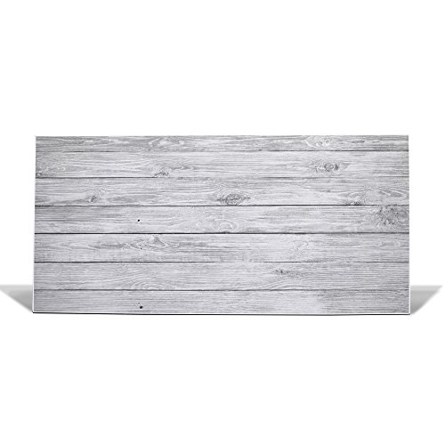 banjado - Pinnwand Magnettafel weiß 78cm x 37cm quer mit Motiv Weiß Gebeizt